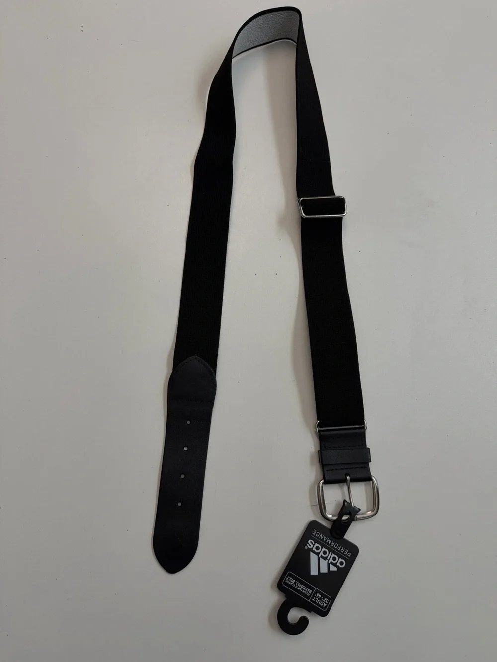 Adidas Baseball Belt Adjustable 32”-46” Stretch Elastic Adult Black Silver